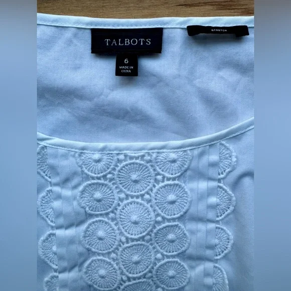 Talbots White Top Sleeveless Shirt 6 - Picture 2 of 5